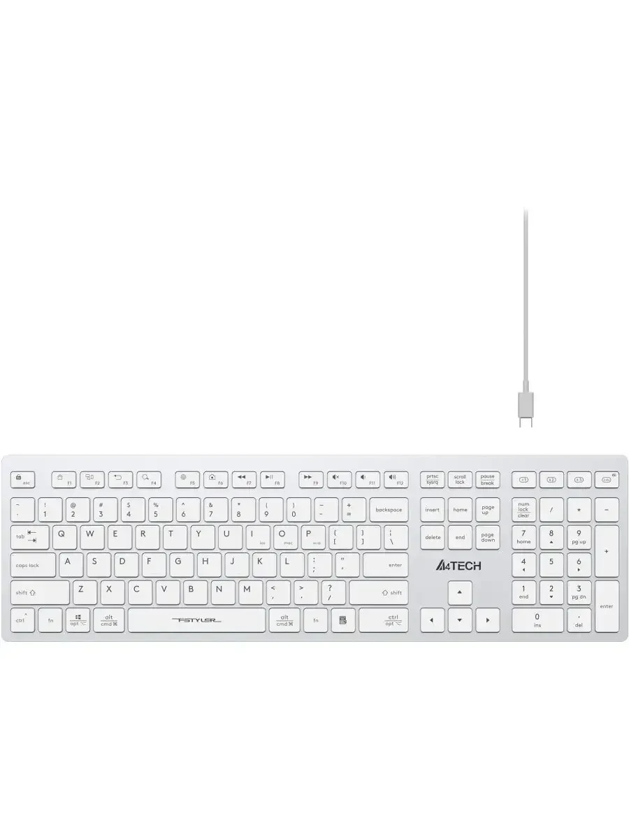Клавиатура A4tech Fstyler FBX50C, белый, BT+2.4G — 3