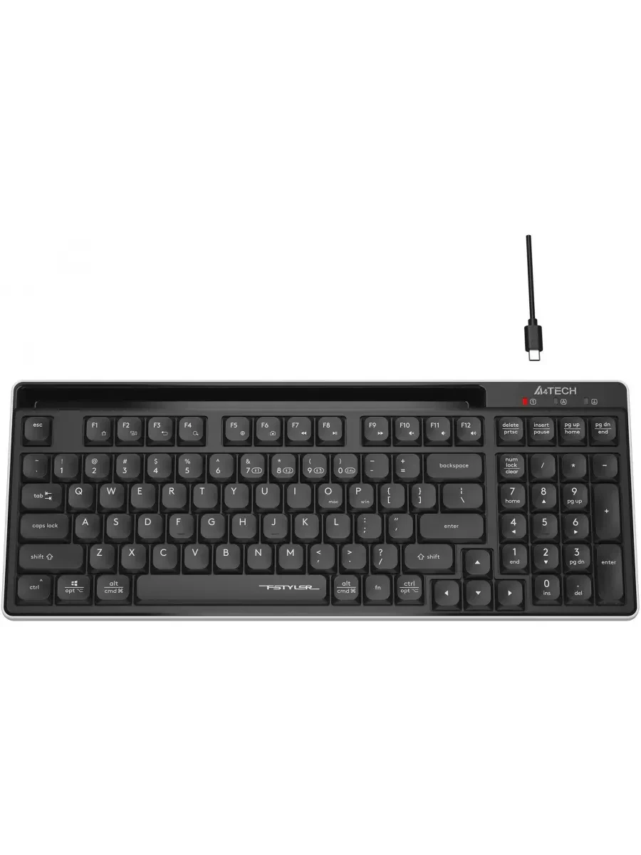 Клавиатура A4tech Fstyler FBX70C, чёрный, BT+2.4G — 2