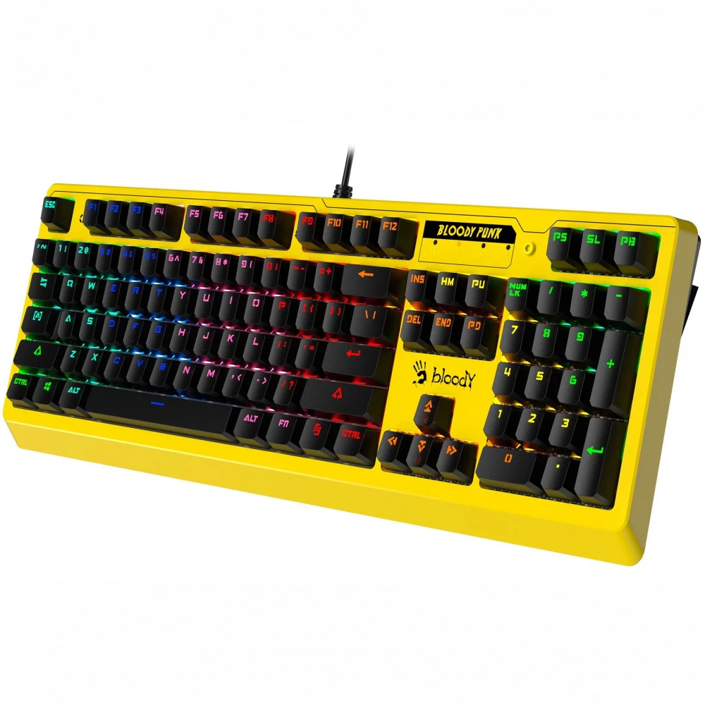 Игровая клавиатура Bloody B810RC, жёлтый, механическая