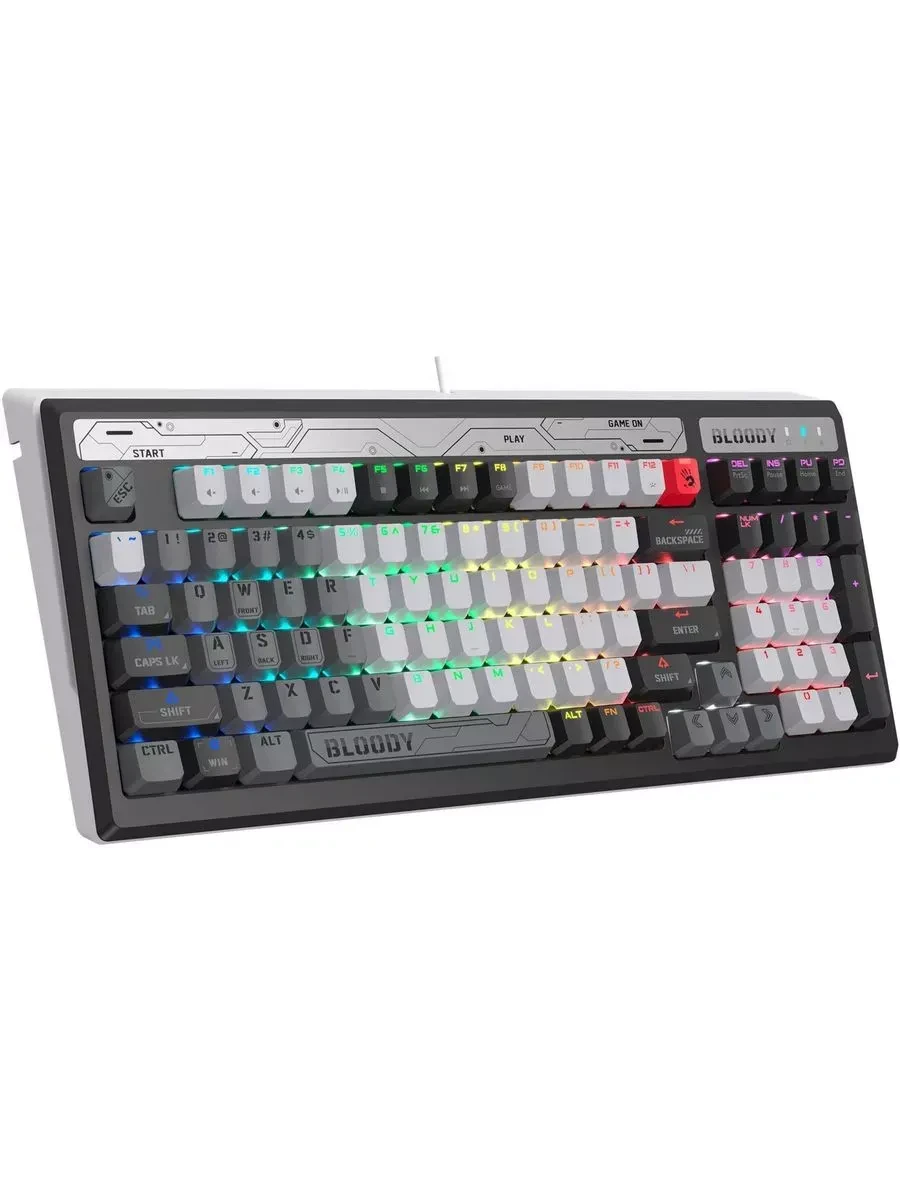 Игровая клавиатура Bloody B950, серый, компактная, RGB
