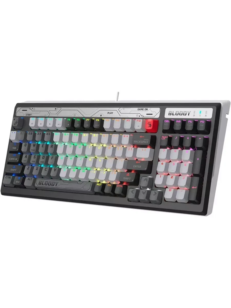 Игровая клавиатура Bloody B950, серый, компактная, RGB — 2