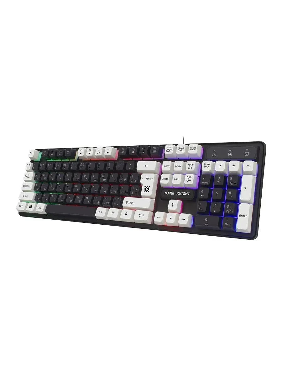 Клавиатура USB Defender Dark Knight GK-077, бело-черная — 2