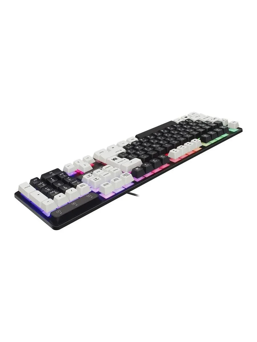 Клавиатура USB Defender Dark Knight GK-077, бело-черная — 3