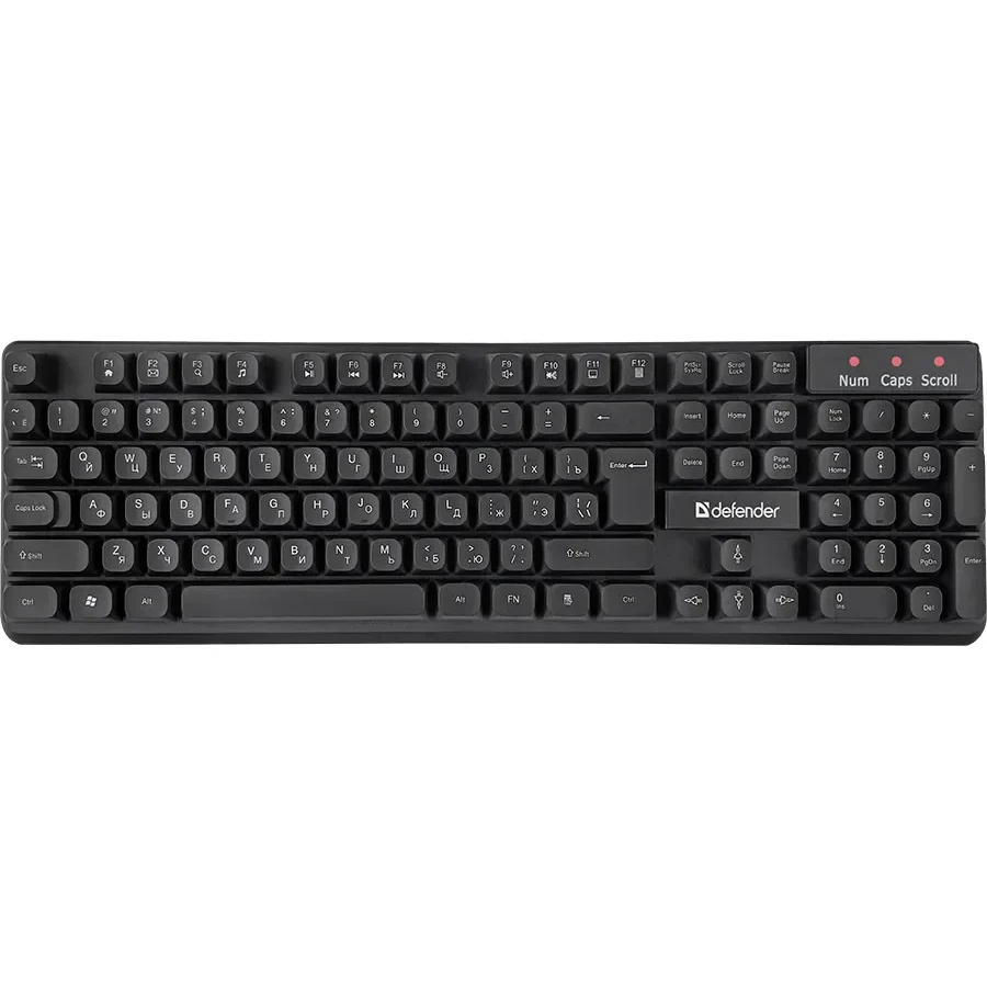 Клавиатура USB Defender Dark Knight GK-077, черно-белая — 2