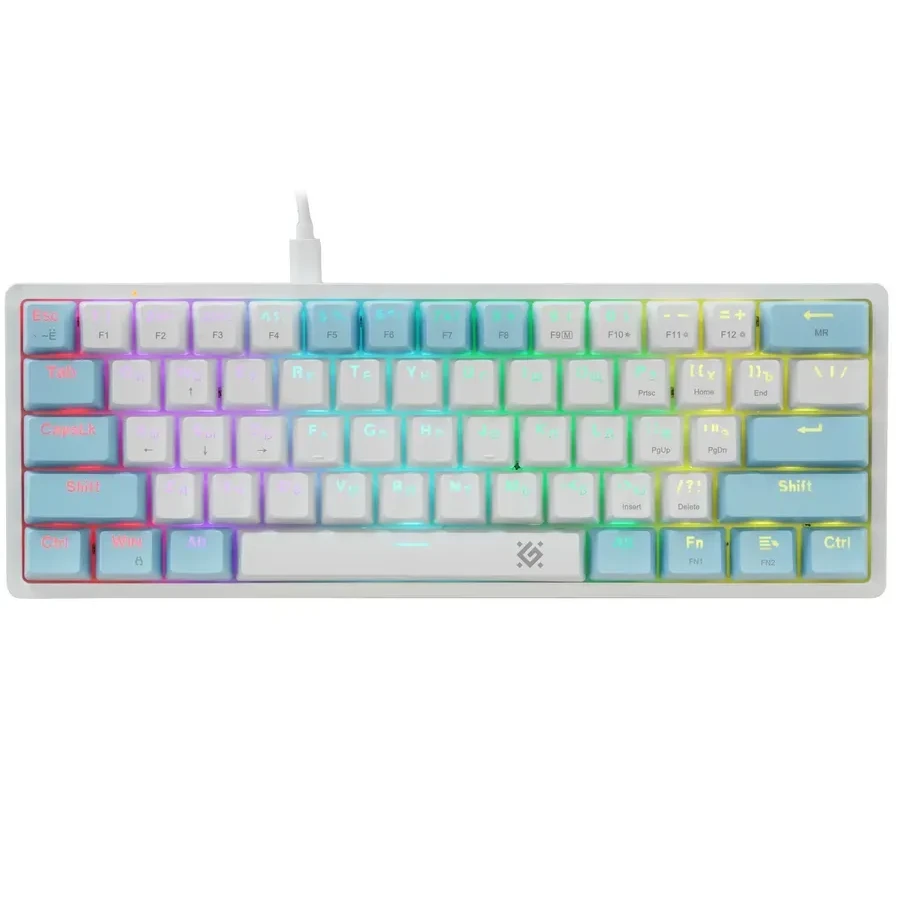 Клавиатура Defender Amox GK-585 RU, USB, бело-синяя