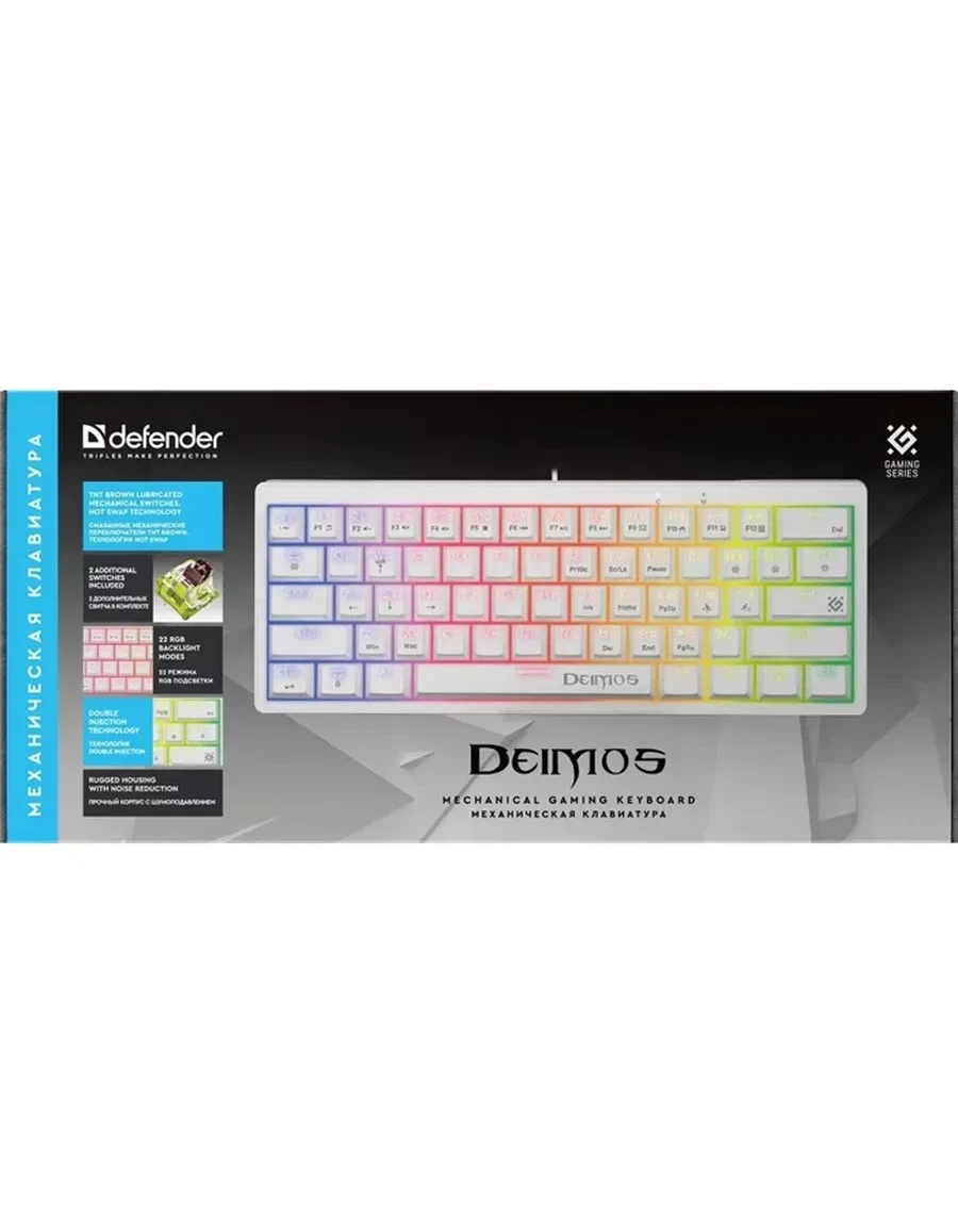 Клавиатура Defender Deimos GK-303, USB, белая — 2