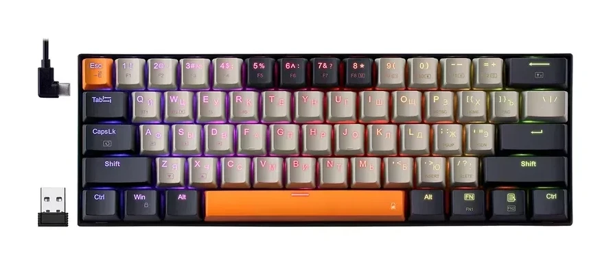 Клавиатура Redragon Caraxes Pro, BT/2.4GHz, беспроводная