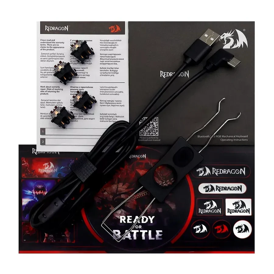 Клавиатура Redragon Caraxes Pro, BT/2.4GHz, беспроводная — 3
