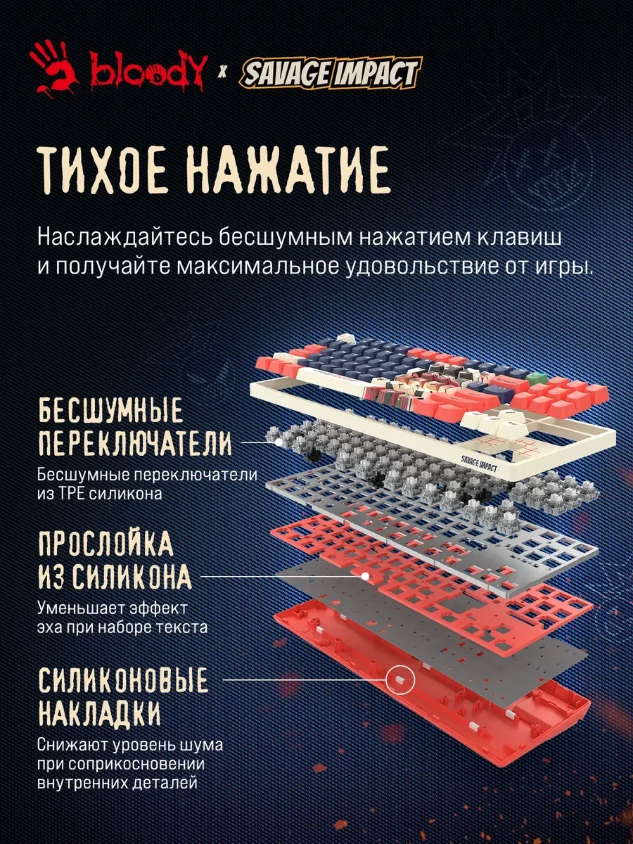 Игровая клавиатура Bloody AT87 Proxy Boom SAVAGE — 4