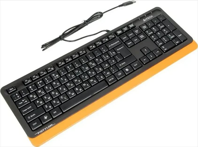 Клавиатура A4tech Fstyler FK10, 105 клавиш, мультимедиа, оранжевая