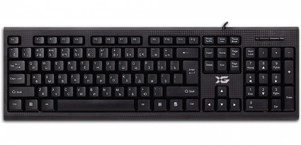 Клавиатура XG XK-100UB, USB, ультратонкая, чёрная