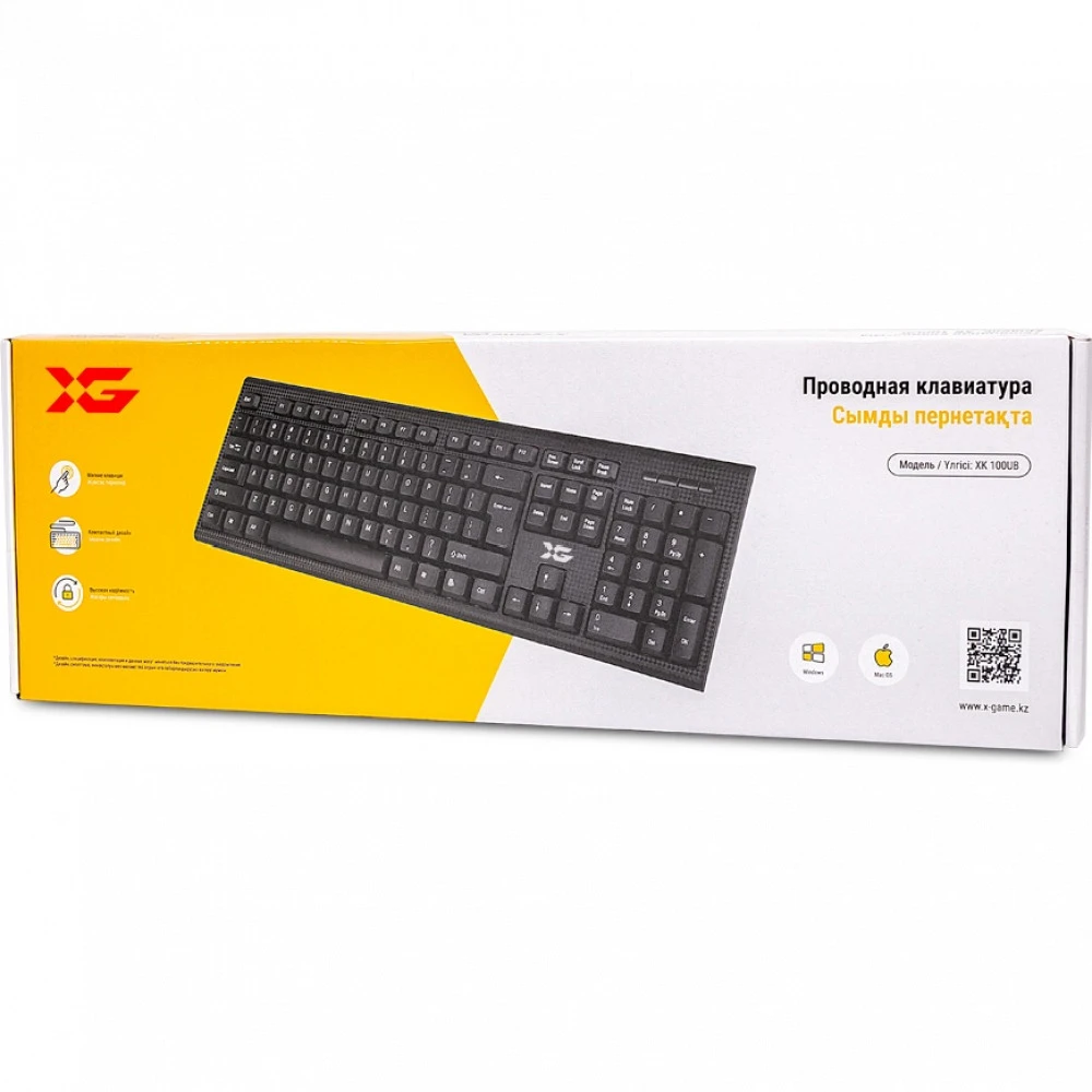 Клавиатура XG XK-100UB, USB, ультратонкая, чёрная — 3