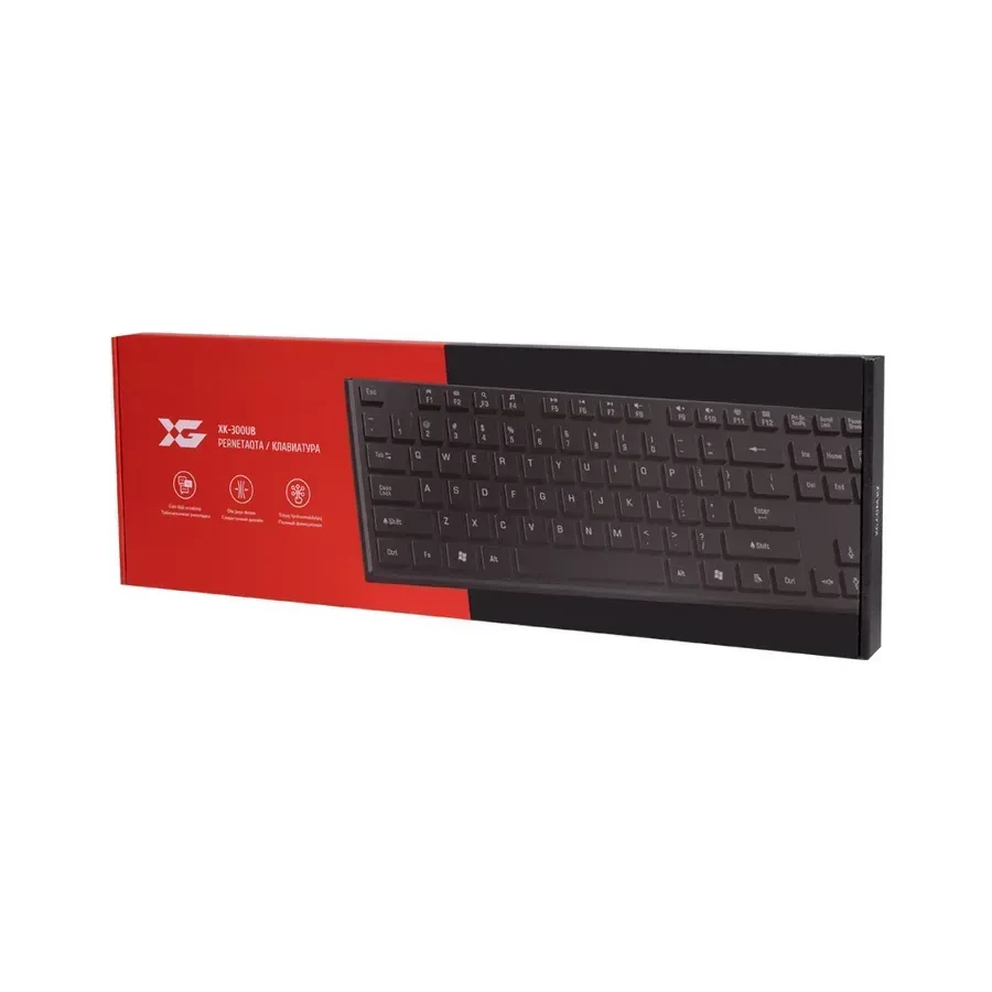 Клавиатура XG XK-300UB, USB, ультратонкая, чёрная — 3