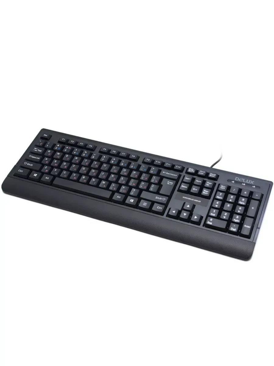Клавиатура Delux DLK-6010UB, USB, защита от воды, чёрная