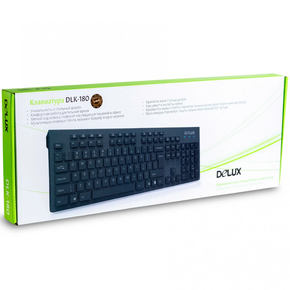 Клавиатура Delux DLK-180UB, USB, ультратонкая, чёрная — 4