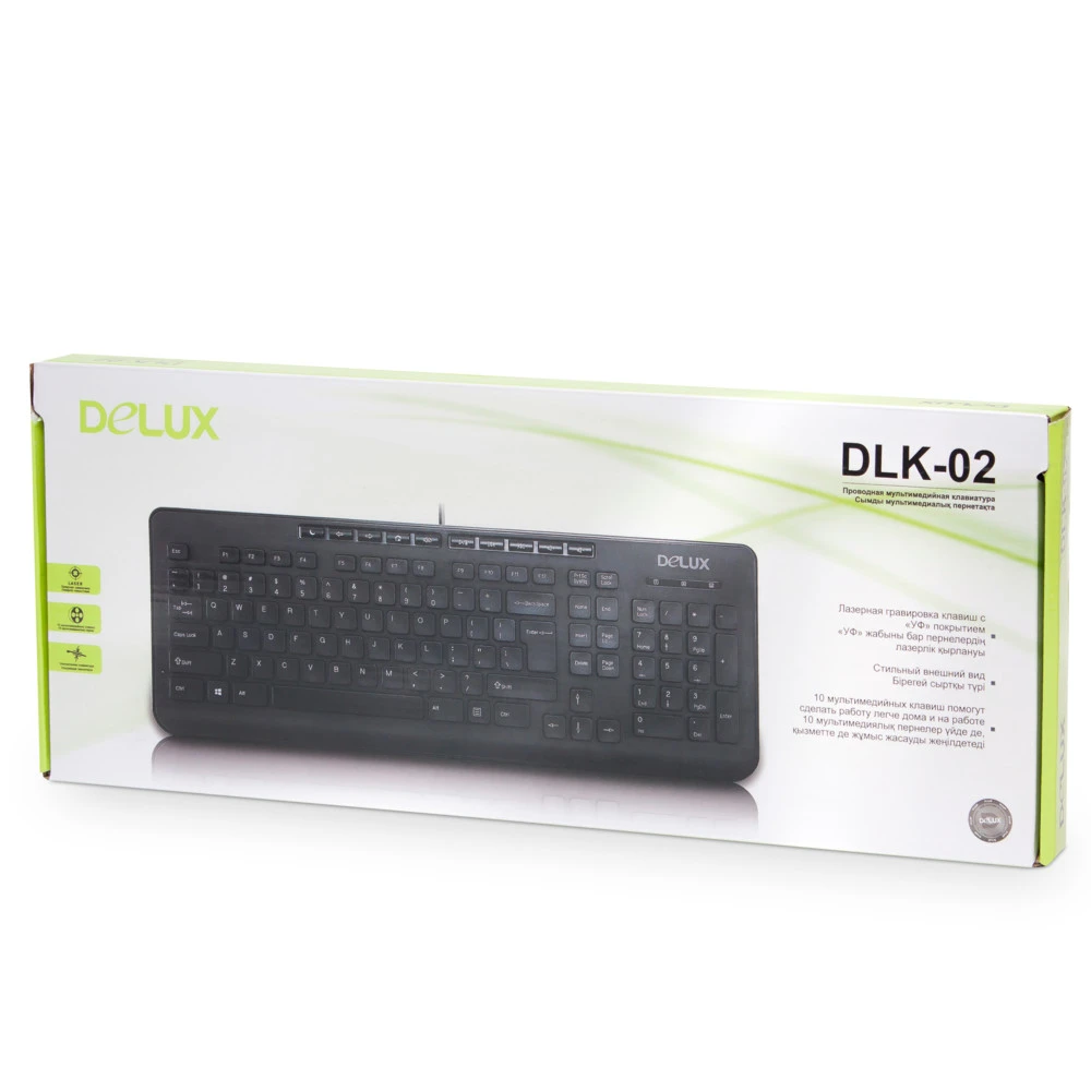 Клавиатура Delux DLK-02UB, USB, ультратонкая, чёрная — 4