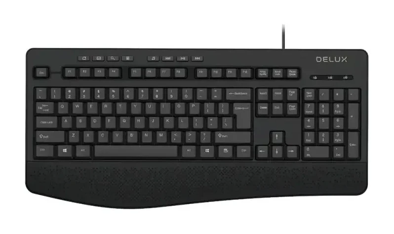 Клавиатура Delux DLK-6060UB, USB, защита от воды, чёрная