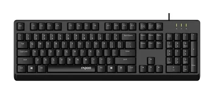 Клавиатура Rapoo NK1900, USB, ультратонкая, чёрная