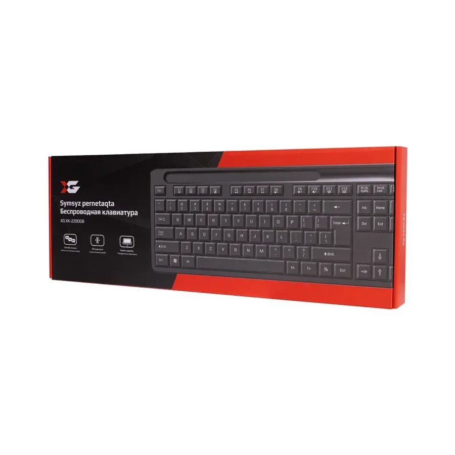 Клавиатура XG XK-220OGB, беспроводная 2.4ГГц, чёрная — 3