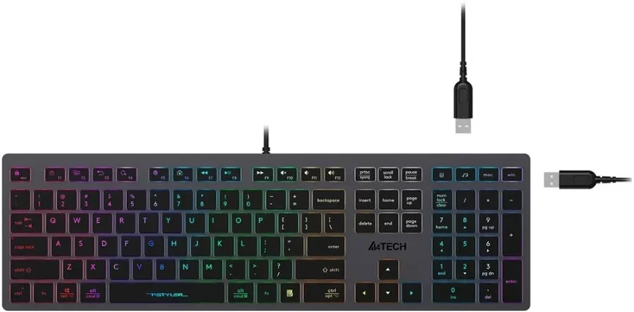 Клавиатура A4tech Fstyler FX60H, USB, RGB, neon