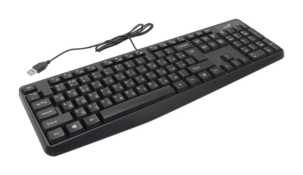 Клавиатура Genius KB-117, 104 кнопки, чёрная, USB