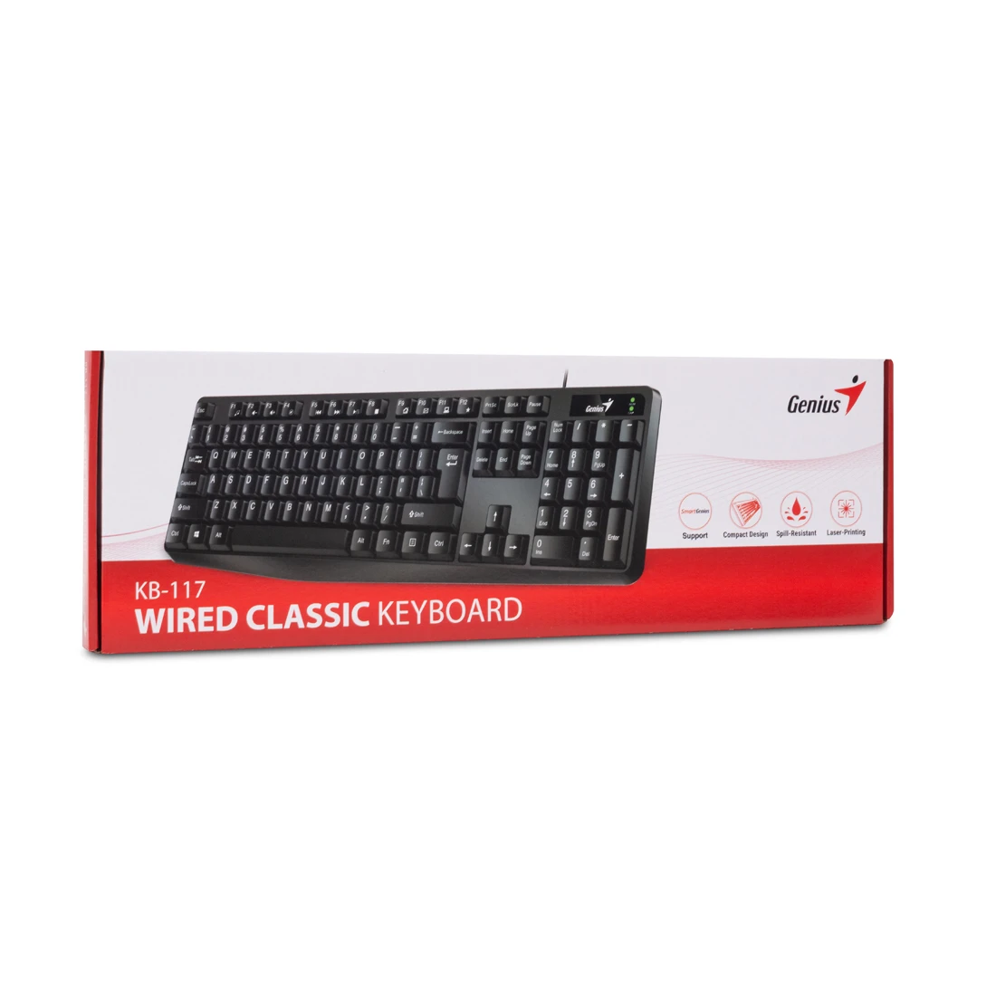 Клавиатура Genius KB-117, 104 кнопки, чёрная, USB — 3