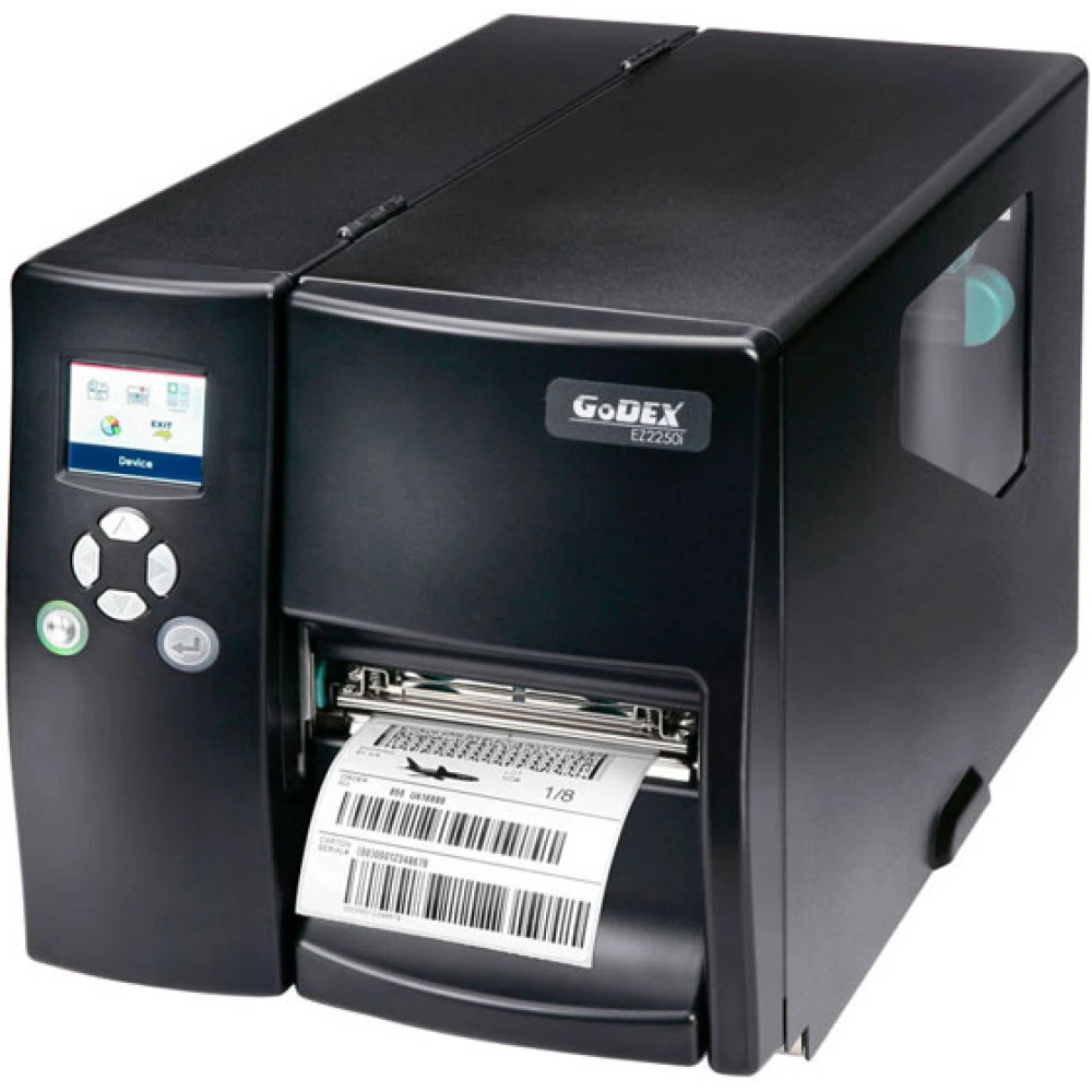 Промышленный термотрансферный принтер этикеток Godex EZ-2250i (203 dpi, USB+RS232+LAN, 118/104/25,4, 7 ips, 16 Мб SDRAM, 8 Мб Flash, цвет LCD, Black)