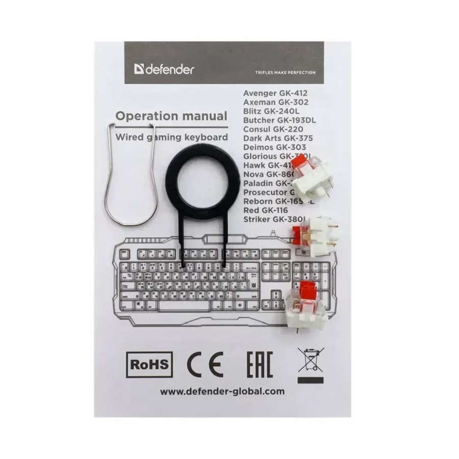Клавиатура Defender Axeman GK-302, проводная, чёрная — 3