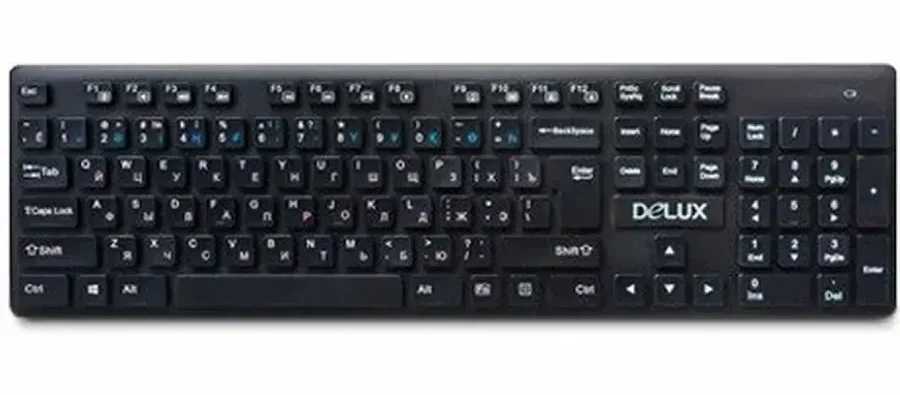Клавиатура Delux DLK-150GB, беспроводная, ультратонкая, чёрная