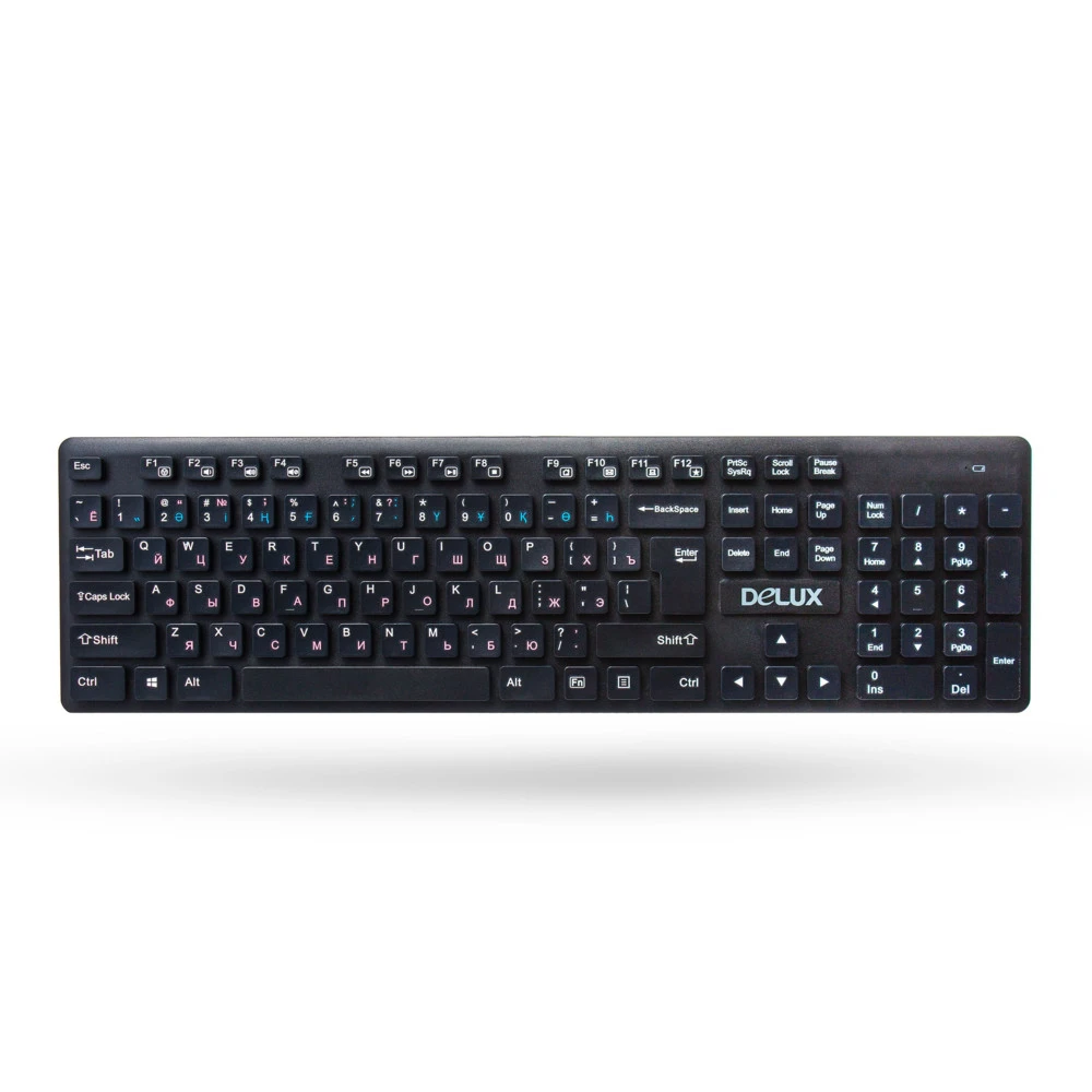 Клавиатура Delux DLK-150GB, беспроводная, ультратонкая, чёрная — 3