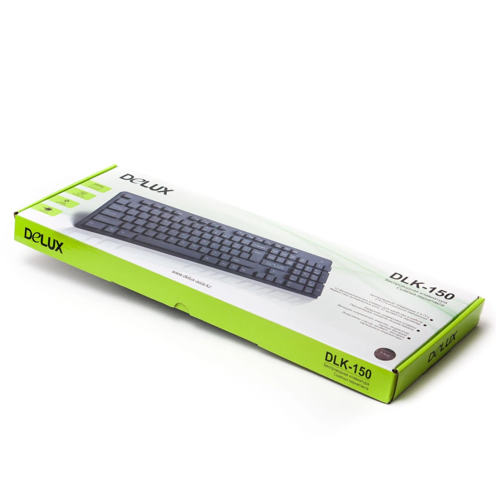 Клавиатура Delux DLK-150GB, беспроводная, ультратонкая, чёрная — 5