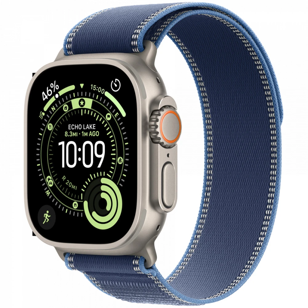 Смарт-часы Apple Watch Ultra 3 GPS + Cellular 49mm Natural Titanium Case with Blue/Bright Blue Trail Loop - M/L,Model A3281