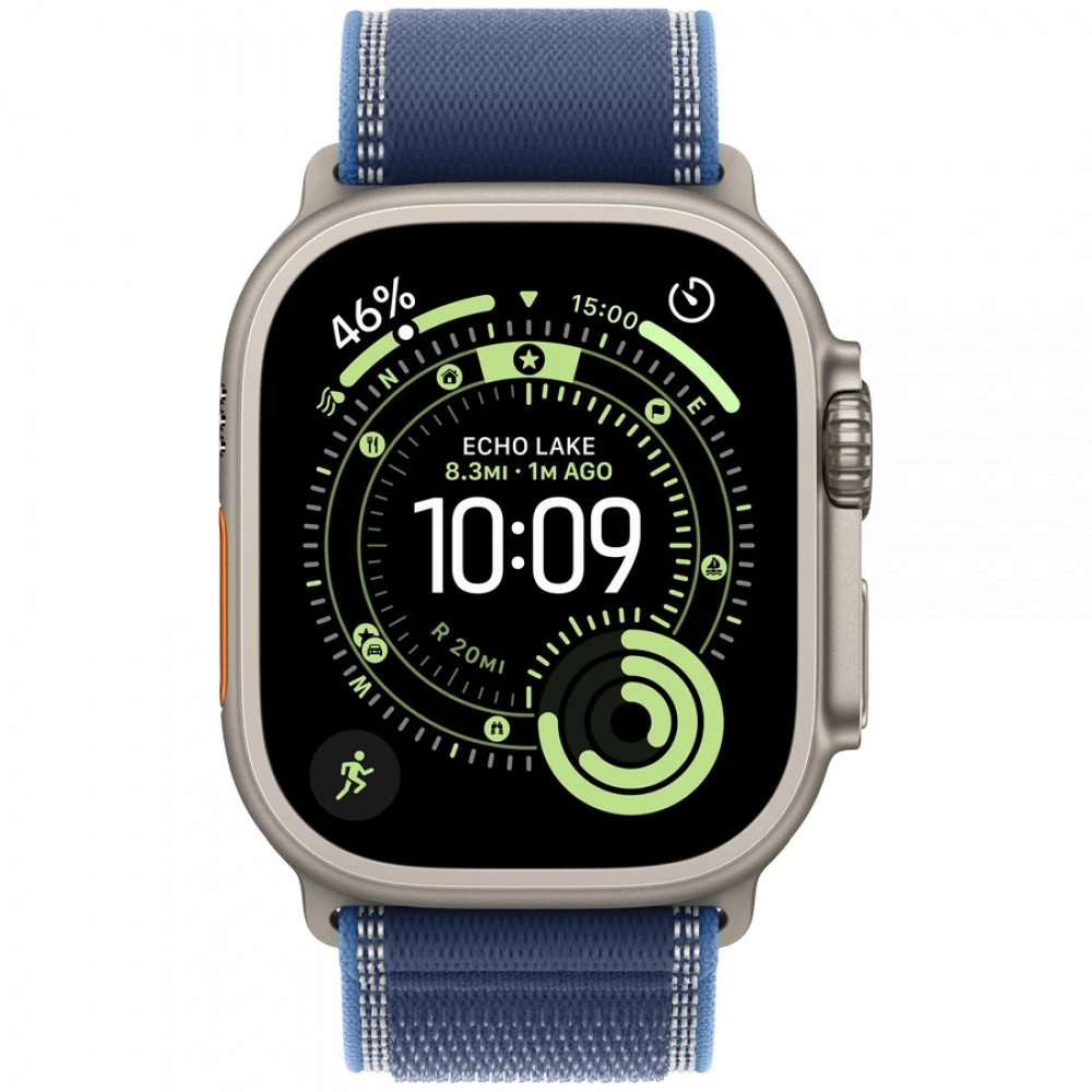 Смарт-часы Apple Watch Ultra 3 GPS + Cellular 49mm Natural Titanium Case with Blue/Bright Blue Trail Loop - M/L,Model A3281 — 2