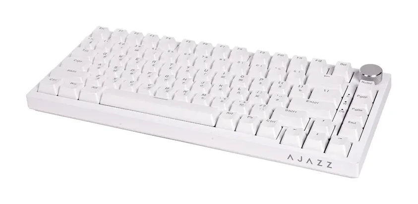 Игровая клавиатура Ajazz AK820, 75%, Blue Switch, Белый