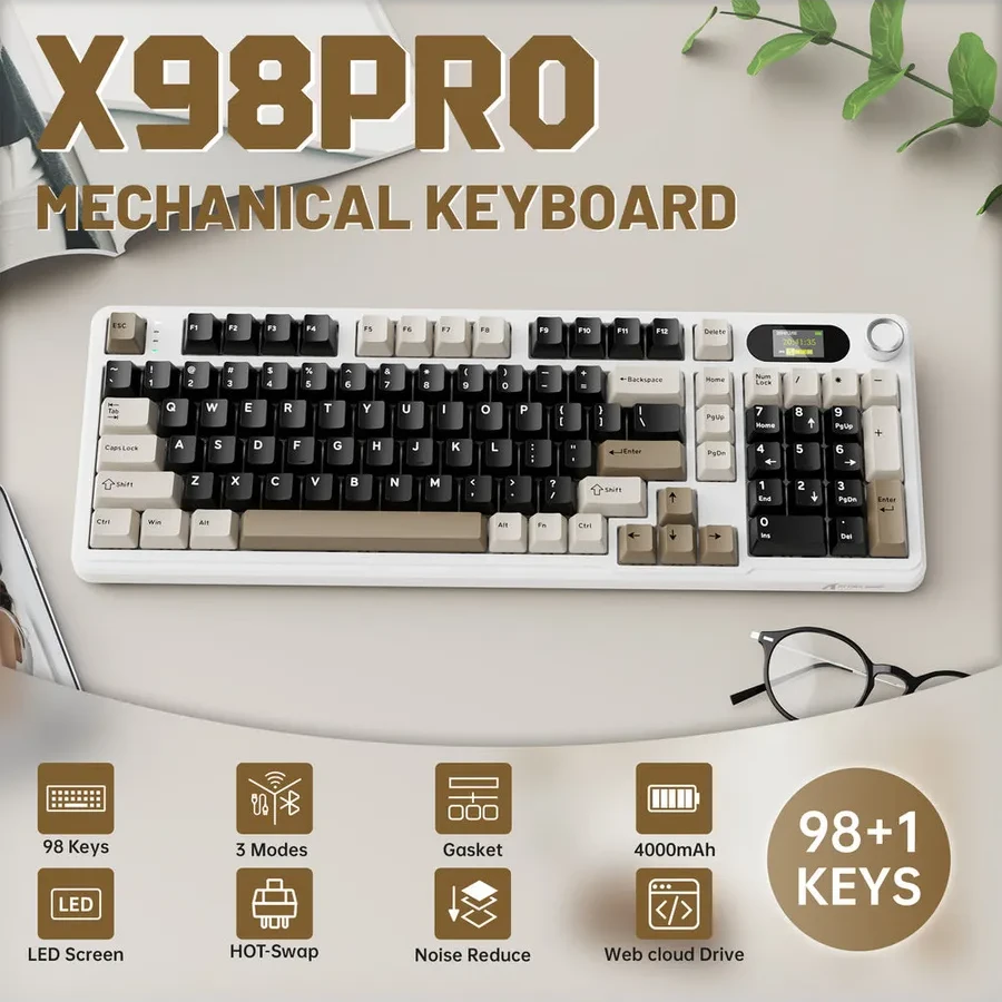Клавиатура Attack Shark X98 PRO Klaviatura, 99 keys, BT/2.4GHz — 2