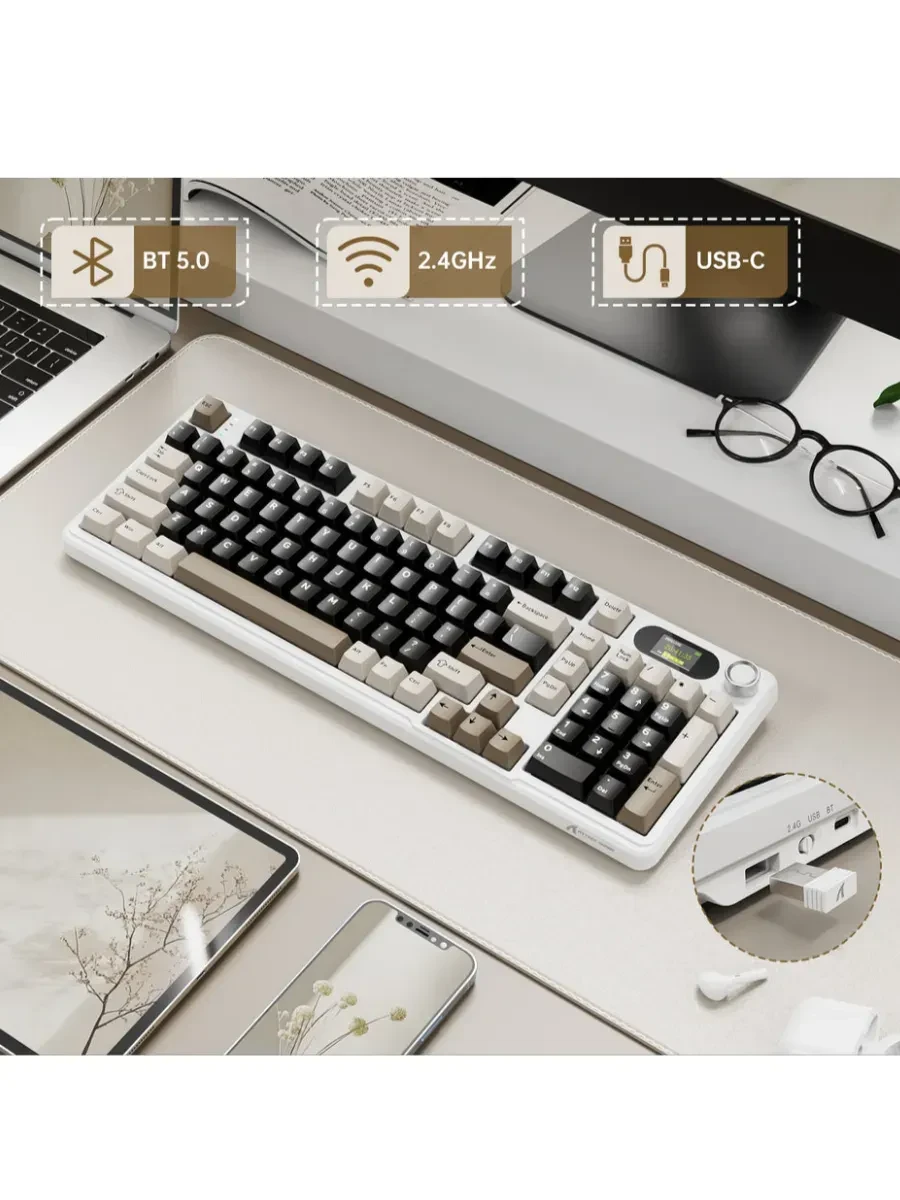Клавиатура Attack Shark X98 PRO Klaviatura, 99 keys, BT/2.4GHz — 3