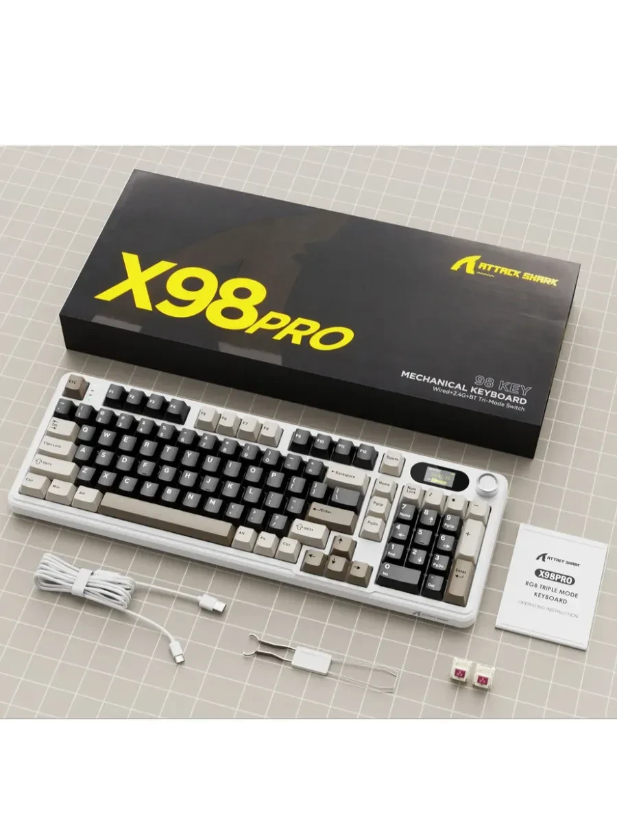 Клавиатура Attack Shark X98 PRO Klaviatura, 99 keys, BT/2.4GHz — 4