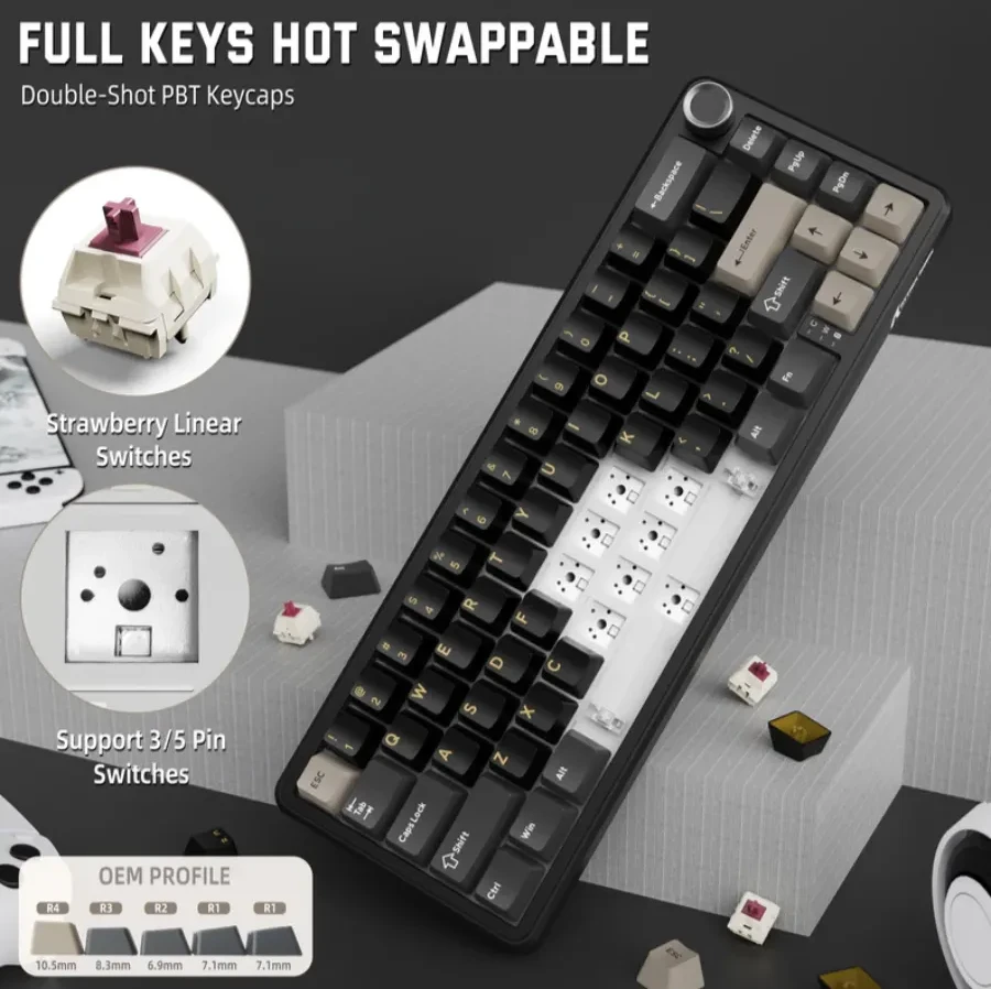 Клавиатура Attack Shark X66 Klaviatura, 66 keys, BT/2.4GHz, RGB — 4