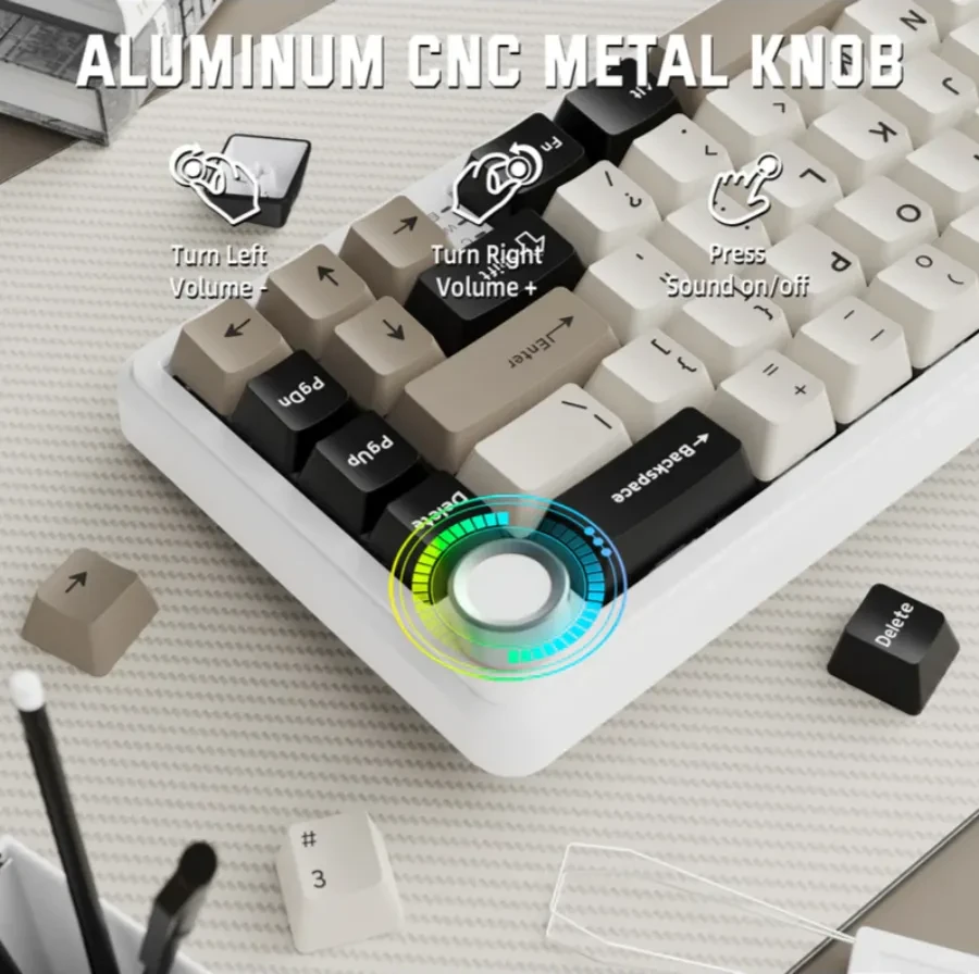 Attack Shark X66 Klaviatura, 66 keys, BT/2.4GHz, белая — 3