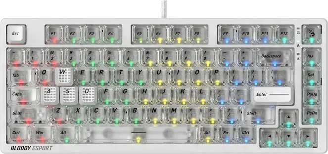 Клавиатура игровая Bloody MS76 Crystal White