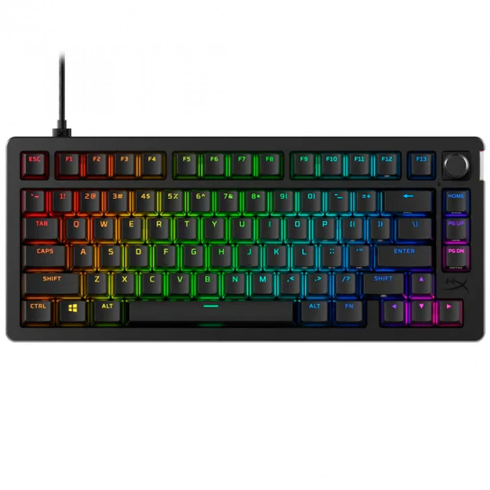 Игровая клавиатура HyperX Alloy Rise 75, механическая, HyperX Red switch, RGB, чёрный