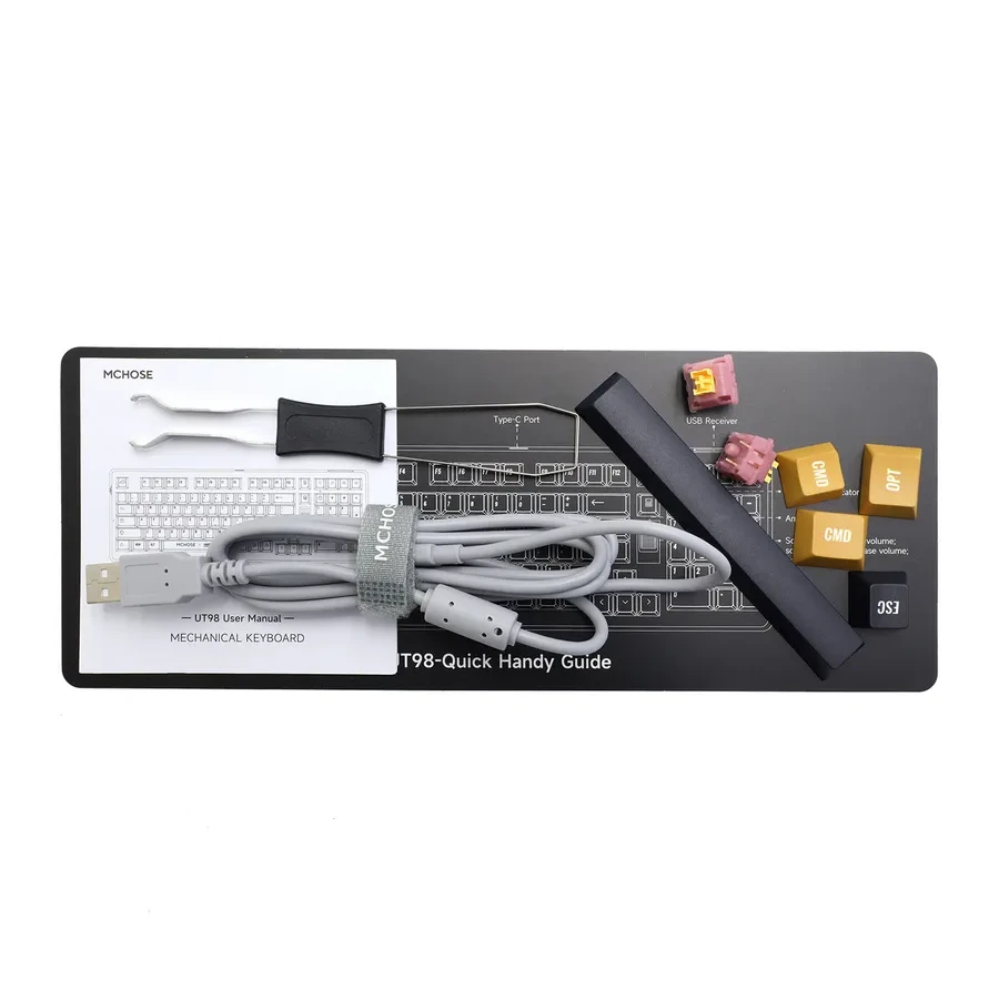 Клавиатура MCHOSE UT98-4, Brown-Grey, Silent Peach V3 Switch, BT5.0/USB-C/2.4GHz, 10000mAh, — 3