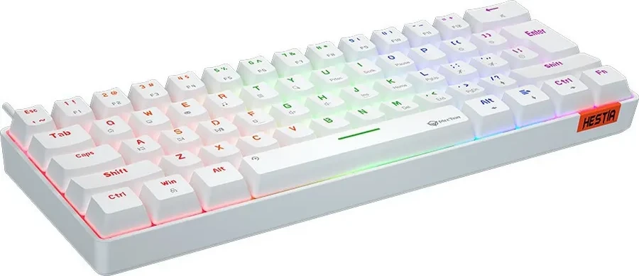 Клавиатура Meetion MK005 White, Mechanical, Blue switch, 61 keys EN/RU/KZ, Cable USB-C — 5