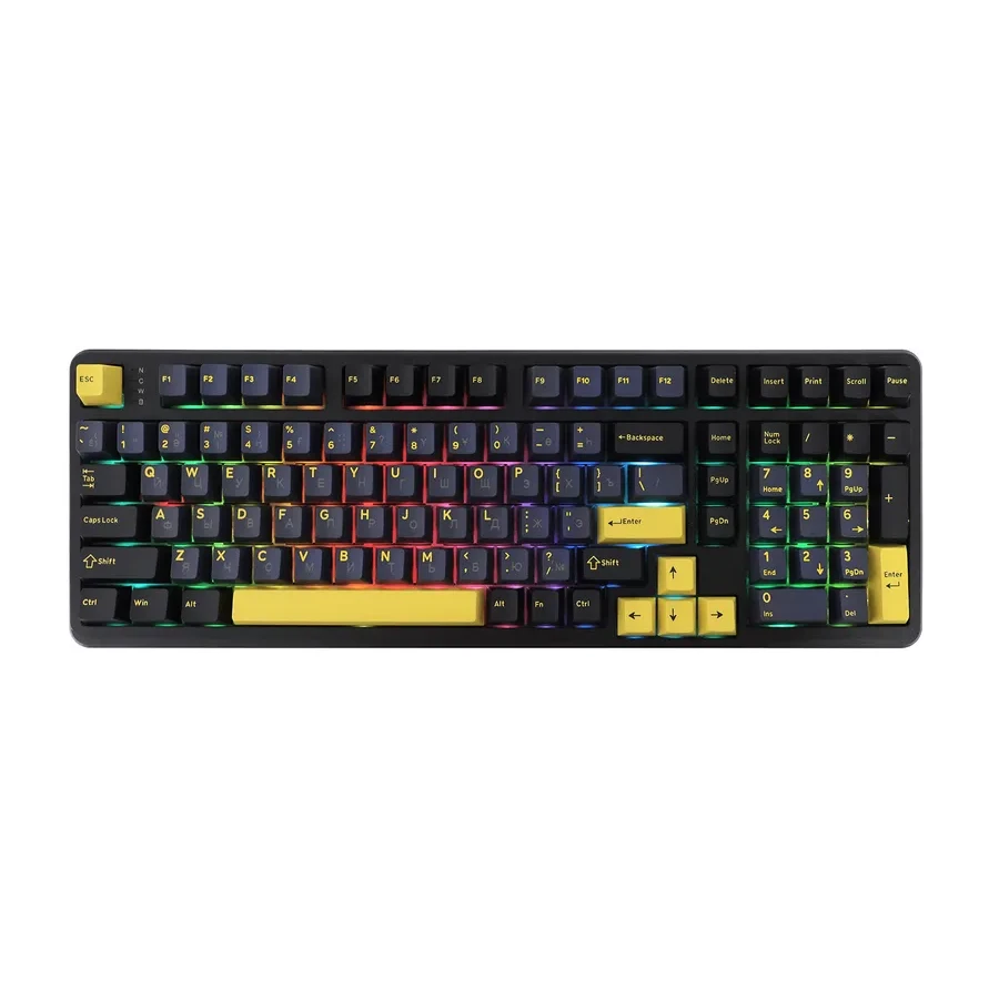 Клавиатура USB, Attack Shark X98, Linear Strawberry switch, 102 keys, 2,4/BT/cable, star black — 2
