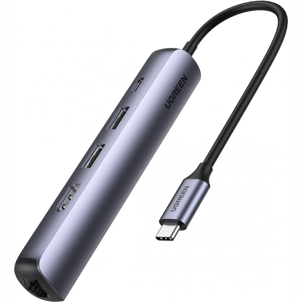 Переходник USB Type-C Multi Function 5in1, Ugreen CM418, RTL