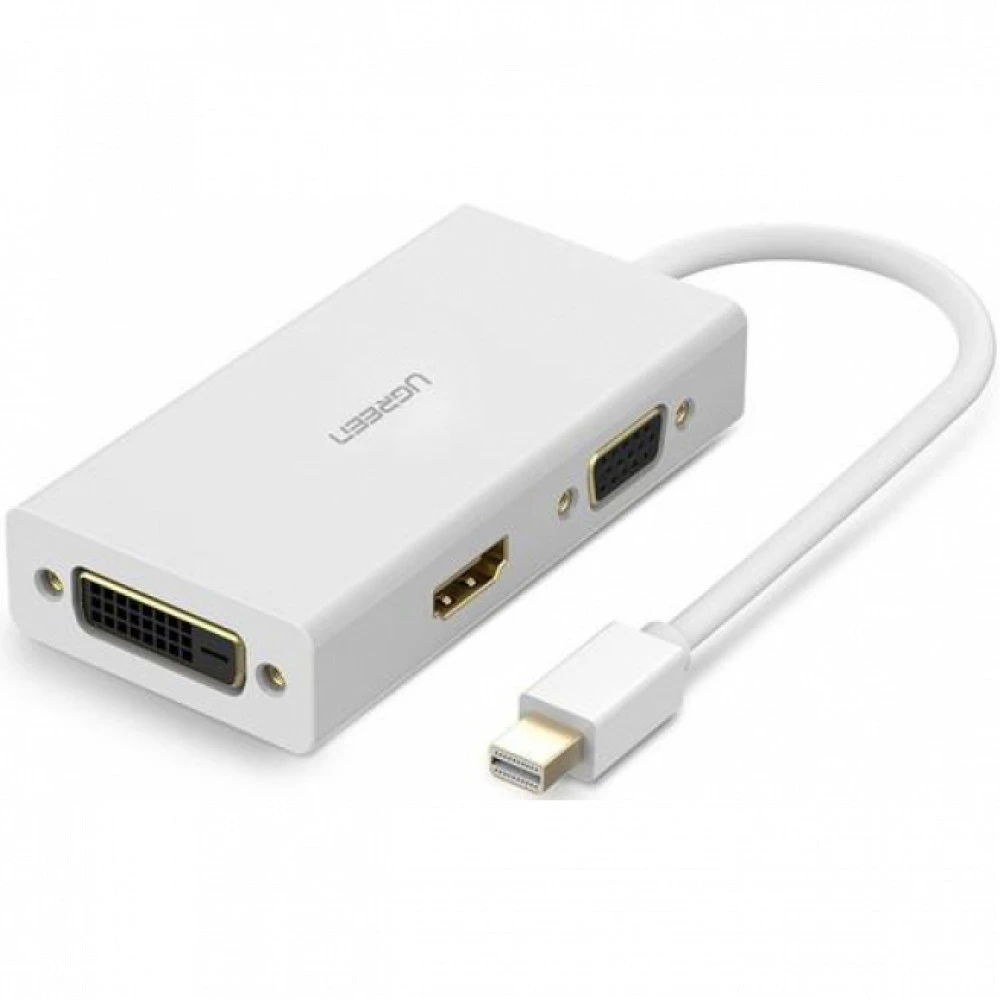 Переходник Mini DisplayPort - HDMI/VGA/DVI, Ugreen MD114, White, BOX