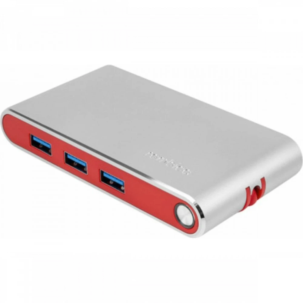 Переходник USB Type-C - LAN, 3xUSB 3.0, Rombica Type-C Hermes, Red, BOX
