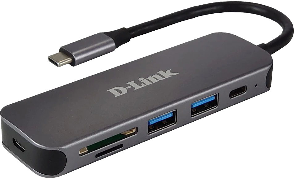 Переходник USB Type-C Multi Function 5in1, D-Link DUB-2325, BOX