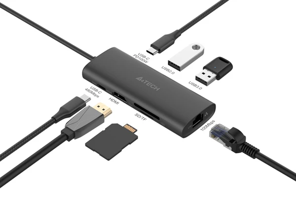 Переходник USB Type-C Multi Function 8in1, A4Tech DST-80C, BOX — 2
