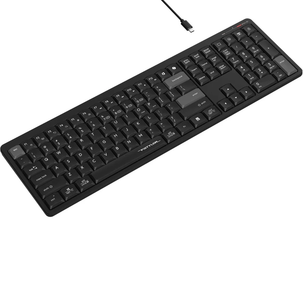 Клавиатура A4Tech Fstyler FBX55C, Black, Wireless, Slim, Multimedia, 300 mAh, BT, USB — 5